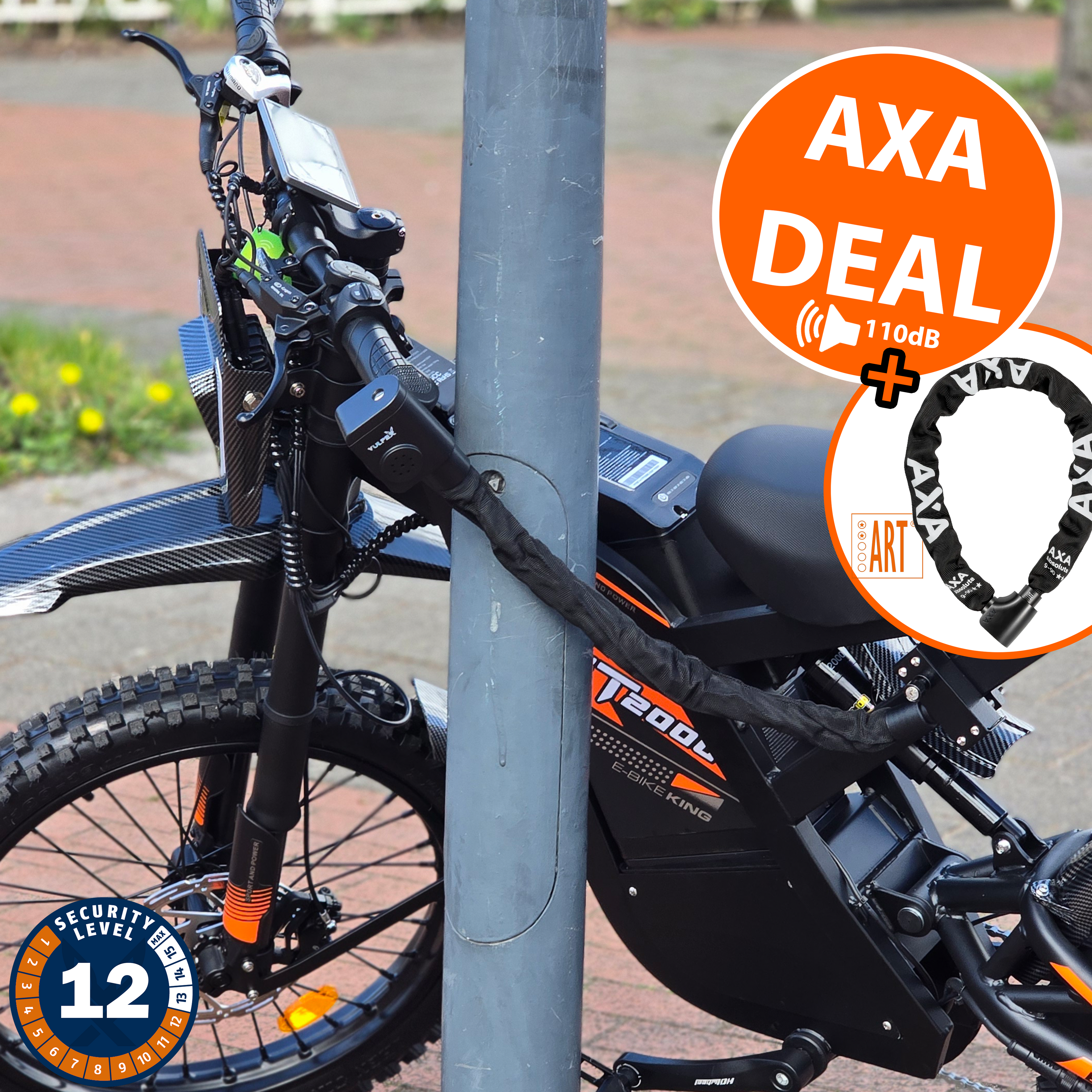 AXA Kettingslot ART 2 + Vulpex AlarmLock [LEVEL 12]