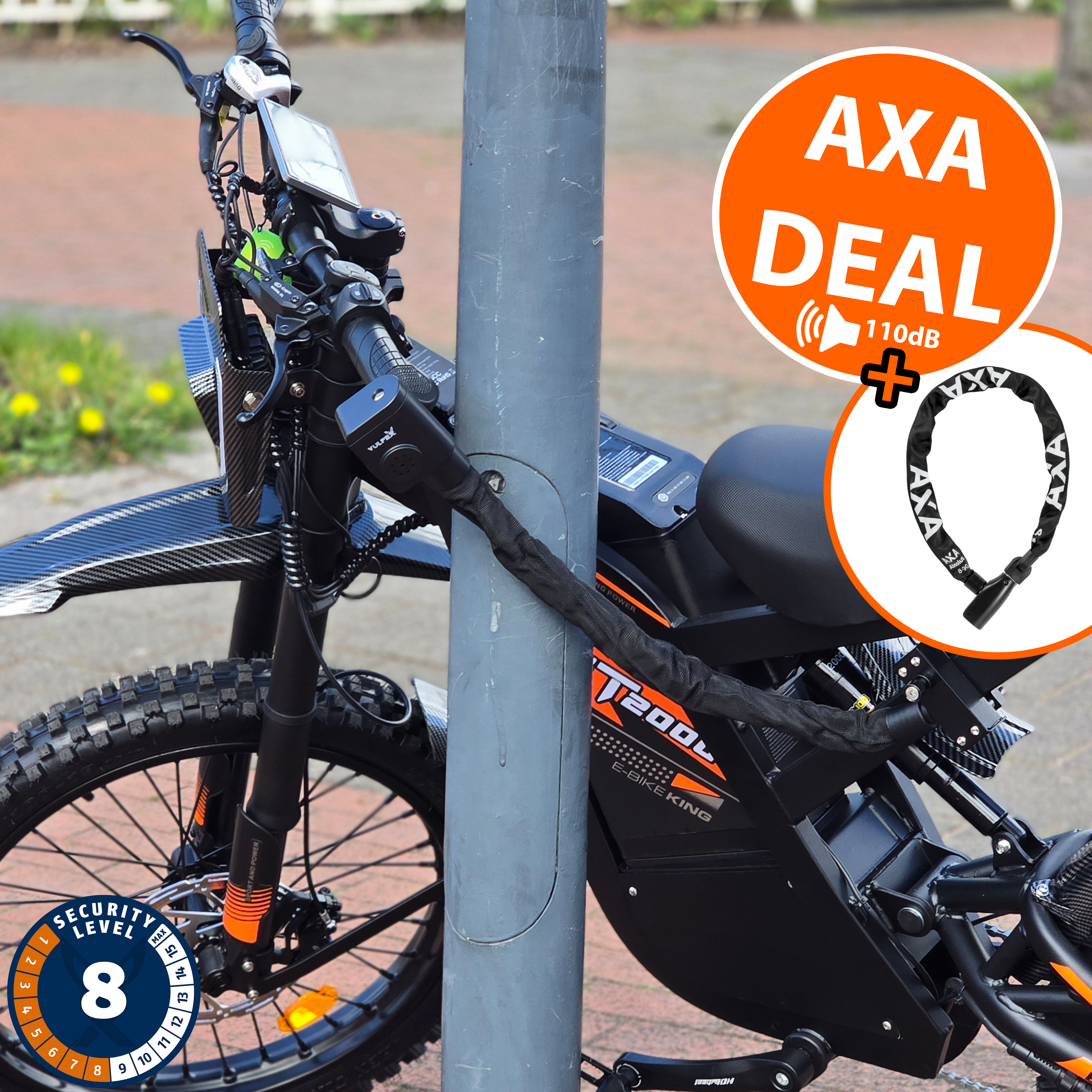 Axa Kettingslot + Vulpex AlarmLock [LEVEL 8]