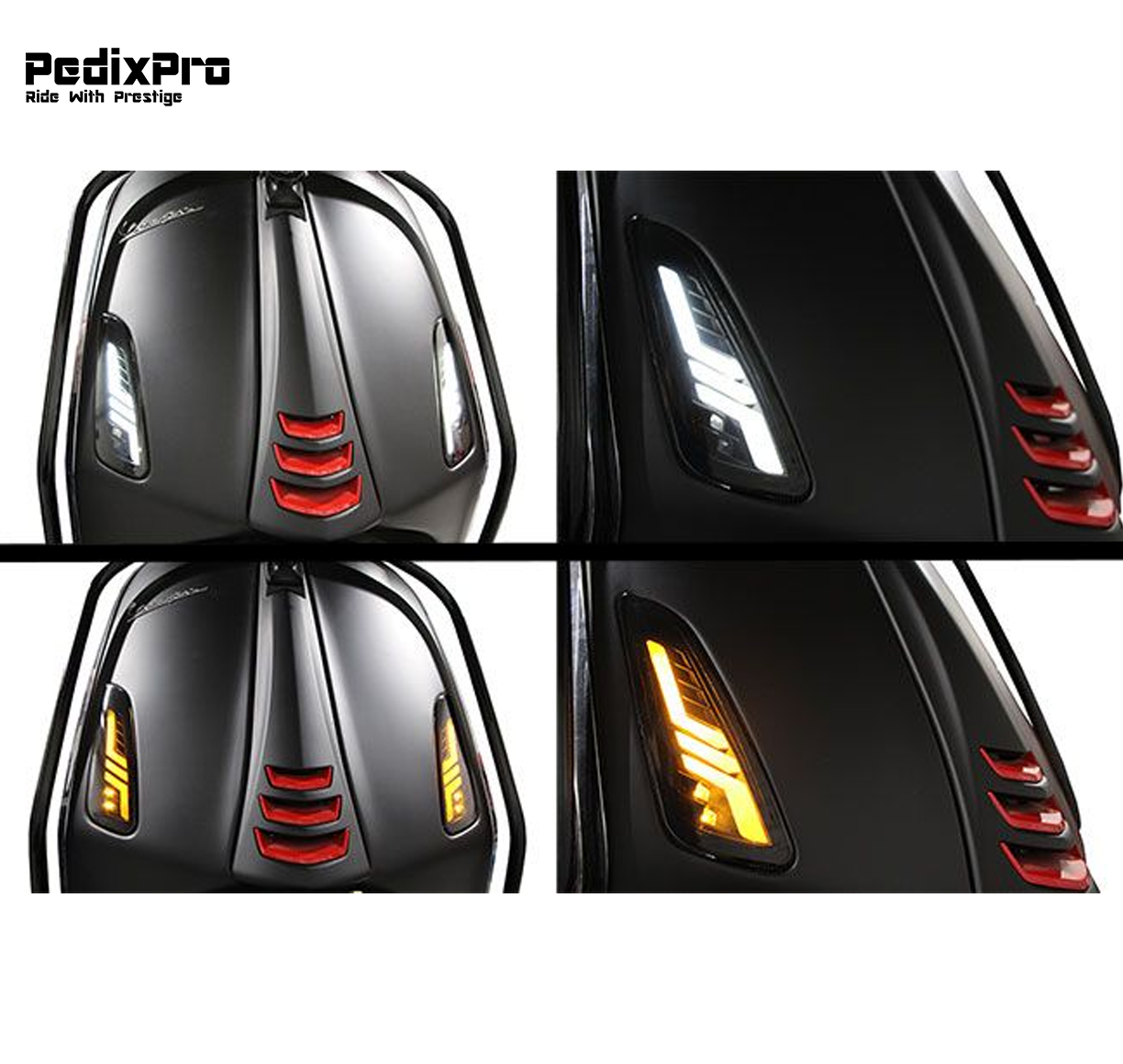 Voorzijde LED Tube smoke Knipperlichten Vespa Sprint & Primavera