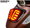 LED Tube Achterlicht Vespa Sprint & Primavera – Bull of Tetris | Normaal of Moving | Mat & Glans Zwart Rand | PedixPro®
